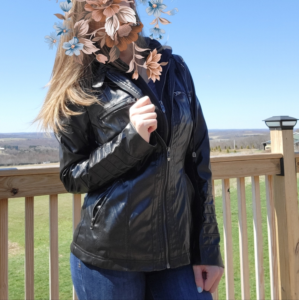 Black leather jacket